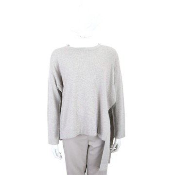 FABIANA FILIPPI 造型開叉綁帶燕麥灰喀什米爾針織羊毛衫