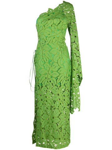 Maria Lucia Hohan - Hart floral-lace one-shoulder dress - women - Polyamide/Cotton/Viscose/Viscose - 34 - Green