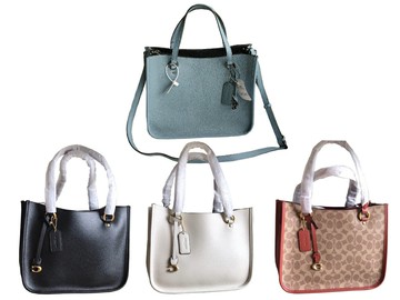 ~雪黛屋~COACH 手提包中容量國際正版保證進口防水防刮皮革材質品證購證塵套提袋等候10-15日C34601