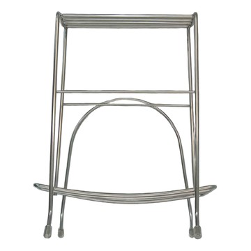 304不鏽鋼 桌上型菜刀砧板收納架 四腳八字型穩固設計 附防滑腳墊  銀色  1個