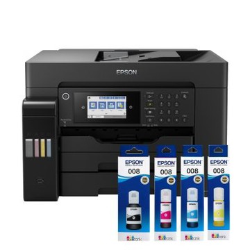 【搭四色墨水一組】EPSON L15160 四色防水高速A3 連供複合機