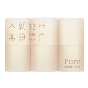 倍潔雅純粹Pure無漂白捲筒衛生紙(300組x12入x6袋) PEFC