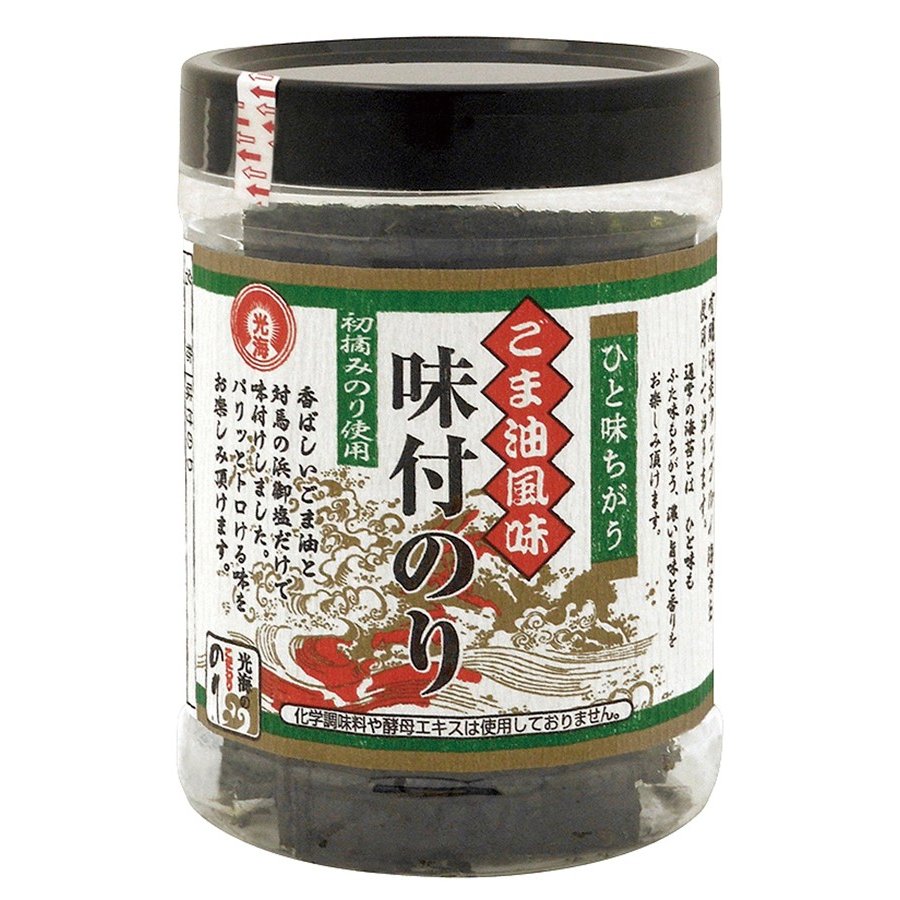 光海 ひと味ちがうごま油風味　味付のり（初摘みのり） 8切40枚(板のり5枚) 6個 送料込