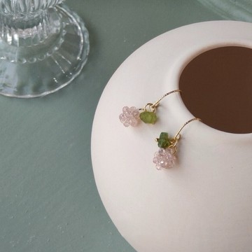 ▪NANA▪Y32 日韓流行時尚 法式耳鉤 唯美玻璃水晶感 手作原創 優雅耳飾 耳環