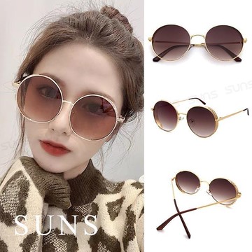 【SUNS】歐美金屬鑲鑽潮流圓框墨鏡/太陽眼鏡 抗UV(20599)