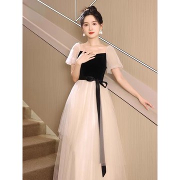 晚禮服女2025新款高級感宴會主持人輕奢藝考學生畢業演出服連衣裙