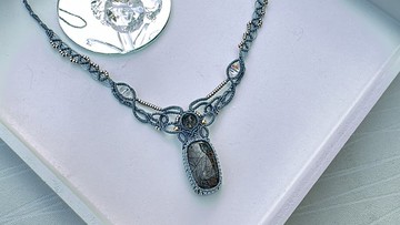 230560 Macrame 黑髮晶 編織 頸鍊