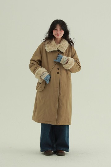 3顔色 雪村 長款毛絨外套 配小包 韓風中長款加厚保暖大衣