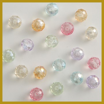 （1條約60顆）6×8mm水晶穿孔扁珠 烤漆玻璃珠 手工diy散珠配件 手鍊項鍊材串珠 串珠材料 串珠材料包 珠珠材料