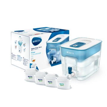 BRITA 【德國官方】Flow MXPRO 8.2L濾水箱+3入MXPRO去水垢專家濾芯(共4芯)