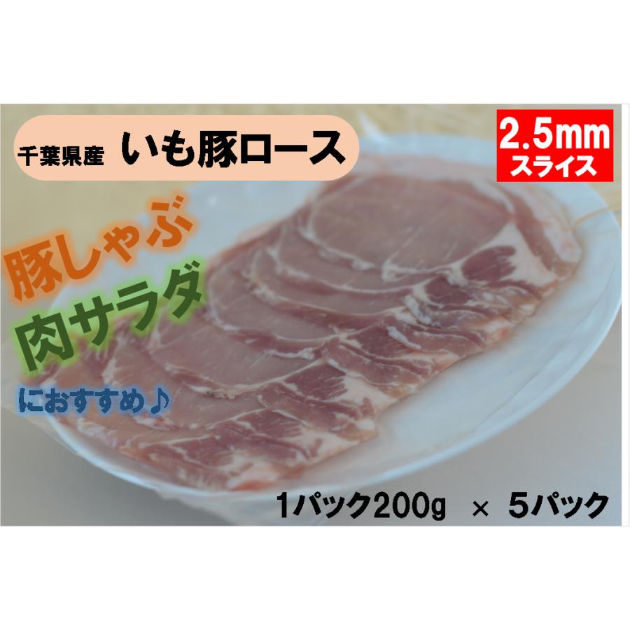 旨い！千葉県産銘柄　いも豚ロース　冷凍　スライス　1Kg