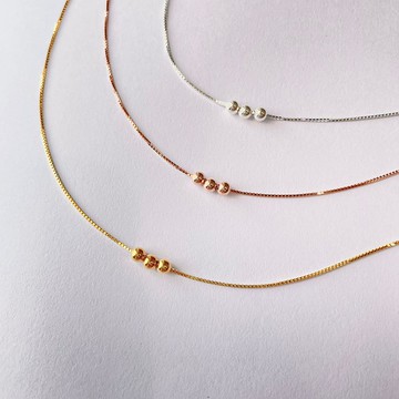 │日常│光珠串串 • 鎖骨鍊 • 純銀項鏈 • 可碰水 • 抗過敏