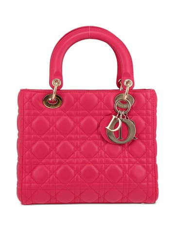 Christian Dior Pre-Owned - 2010s Lady Dior two-way handbag - women - Leather - One Size - Pink