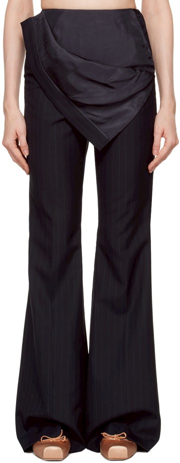 pushBUTTON 海军蓝 Waist Flipped 长裤