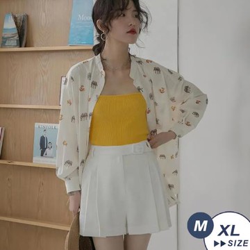 【LANNI 藍尼】★印花雪紡寬鬆長袖襯衣(碎花/襯衫/長版)