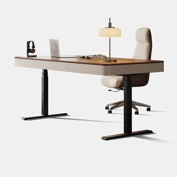 免運 公司貨 包安裝 電動升降桌 智能電動升降書桌輕奢高端書房電腦桌極簡胡桃色實木辦公桌工作臺 可開發票 全館八折 工廠現貨直銷 新品特價 h11213