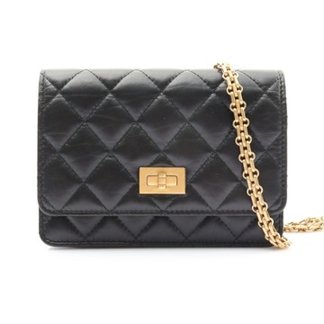CHANEL 香奈兒 Mini 2.55 肩背包 黑色 羊皮 金扣 【二手名牌BRAND OFF】