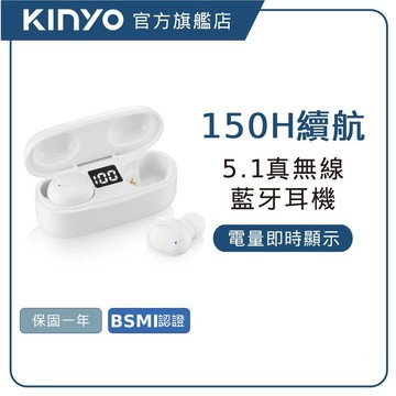 【KINYO直營】 5.1真無線藍牙耳機 (BTE)