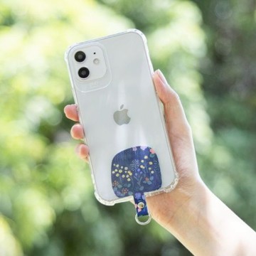 【Simple Zone】好感良物 鄉間走走-湛藍-花漾手機背帶 可調整長度 / 頸掛斜背兩用