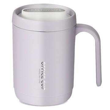 帶蓋304不鏽鋼雙重保溫咖啡杯  紫色  500ml  1個