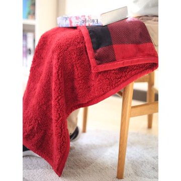 美式羊羔絨珊瑚絨加厚雙層毛絨包邊小毯子學生宿舍蓋腿毯寵物毛毯