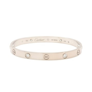 Cartier 卡地亞 Love 4PD 手環 18K白金 鑽石 B6082200 【二手名牌BRAND OFF】