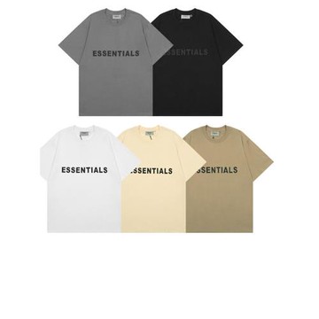 復線ESSENTIALS美式高街胸前立體硅膠字母短袖t恤ins潮男FOG半袖