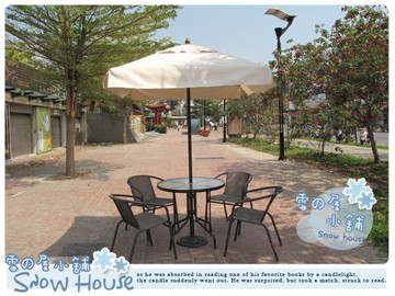 ╭☆雪之屋小舖☆╯@輕巧方便@7尺玻纖四方休閒傘～和星巴克starbucks同款/白 比木傘耐用