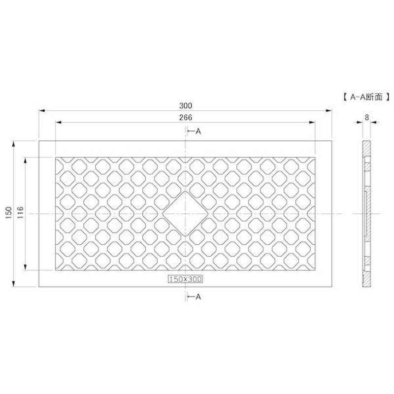 水上 床下換気孔 通風パネル 縦150×横300mm [50枚入] 【0002-02101】-