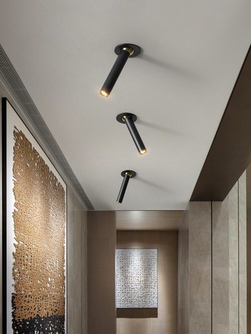 射燈led天花燈客廳背景墻打光燈餐廳奶茶服裝店嵌入式筒燈玄關燈