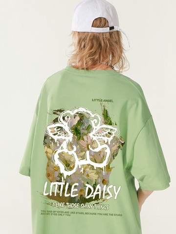 牛油果綠 原創潮牌短袖T恤女純棉半袖2022夏季綠色女裝夏寬松大碼