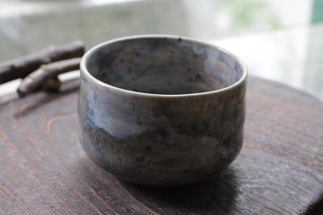 手拉坏油畫風格陶碗/抹茶碗/茶杯