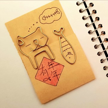 【飾不飾】貓系列/逗趣貓與魚/迴紋針/書籤/創意鈔票夾/便條夾