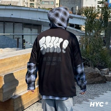 [HYC] 韓國 SHH! YOU JUST FEEL. 氣球 泡泡字 可愛字體 落肩 寬鬆 短T 短袖 上衣 Y2K