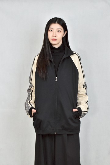 (L) gucci黑色拼色外套