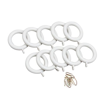 普通窗簾環 35mm 10個 + 窗簾掛鉤 10個  1套  象牙