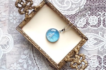 樹脂藝術 方形吊墜・夜色深處