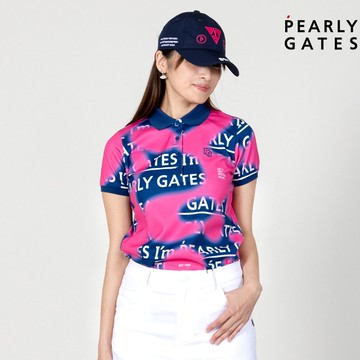 【ṔEARLY GATES】女款深藍色霧面LOGO透氣排汗適合運動短袖POLO衫 JLU20810