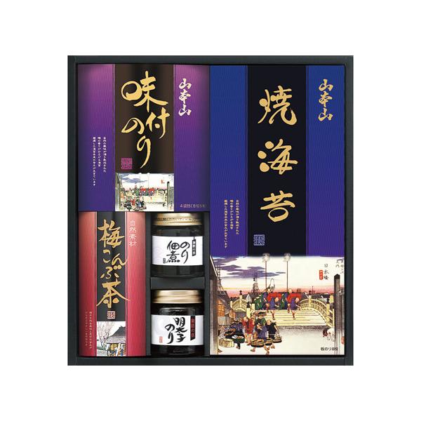 和み抄 山本山焼海苔 板のり8枚 山本山味付のり4袋詰 8切5枚 梅こんぶ茶5g×2袋 のり佃煮30g 明太子のり佃煮40g YC-CEA 税率8％