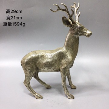 純銅擺件 銅鹿體格健壯銅鹿 開年轉運旺事業銅器 招財開運工藝品