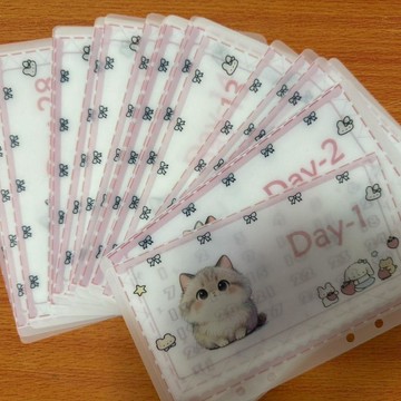 發財本💰A6 理財收納本 a6存錢袋本 存錢本 學生零錢包 現金收納本 理財本 存錢攢錢本 A6萌趣貓咪31天計劃存錢