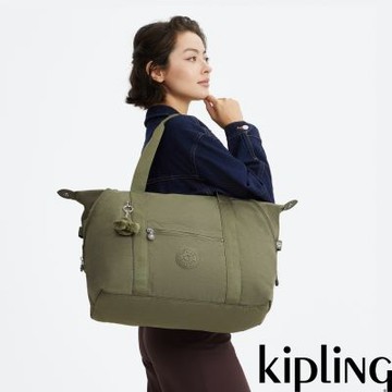 Kipling 鼠尾草綠拉桿旅行袋-ART M