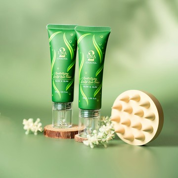 養髮按摩組 - UNA(豐厚抗落 四胜肽頭皮養護精華 50ml*2+仿手感 乾濕兩用 頭皮按摩梳*1)
