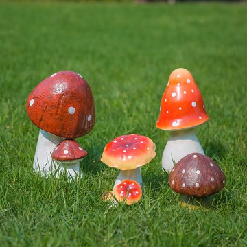 花園裝飾 庭院擺件別墅戶外園林幼兒園裝飾擺件樹脂仿真蘑菇擺件