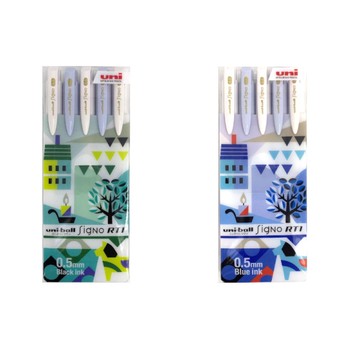 (限量)【有盒版】三菱 uni-ball one SINGO自動鋼珠筆(0.5mm)(UMN185NCK)動物拼接系列5入組-藍芯/黑芯