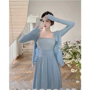 休閑氣質高腰性感大擺中長款裙子女夏季顯瘦學生設計感韓版半身裙