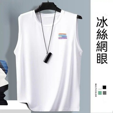 【三聯發票】冰絲健身背心男 夏季新款坎肩 男款速乾透氣個性 青少年運動無袖t恤 FHDA