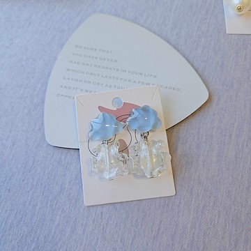 無痛耳夾 / 藍色雲朵琉璃花