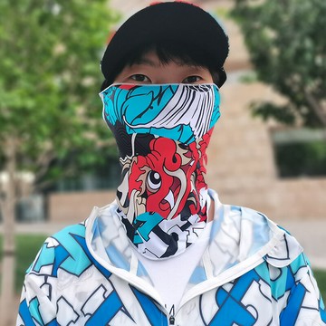 維卡萊林面巾冰絲防曬面罩脖套薄款三角釣魚巾男士圍脖女夏季騎行