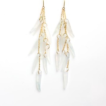 【雅紅珠寶】滴水穿石天然冰種白翡翠耳環-水滴